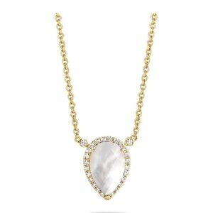 Argento Vivo Sterling Silver Mother of  pearl teardrop necklace